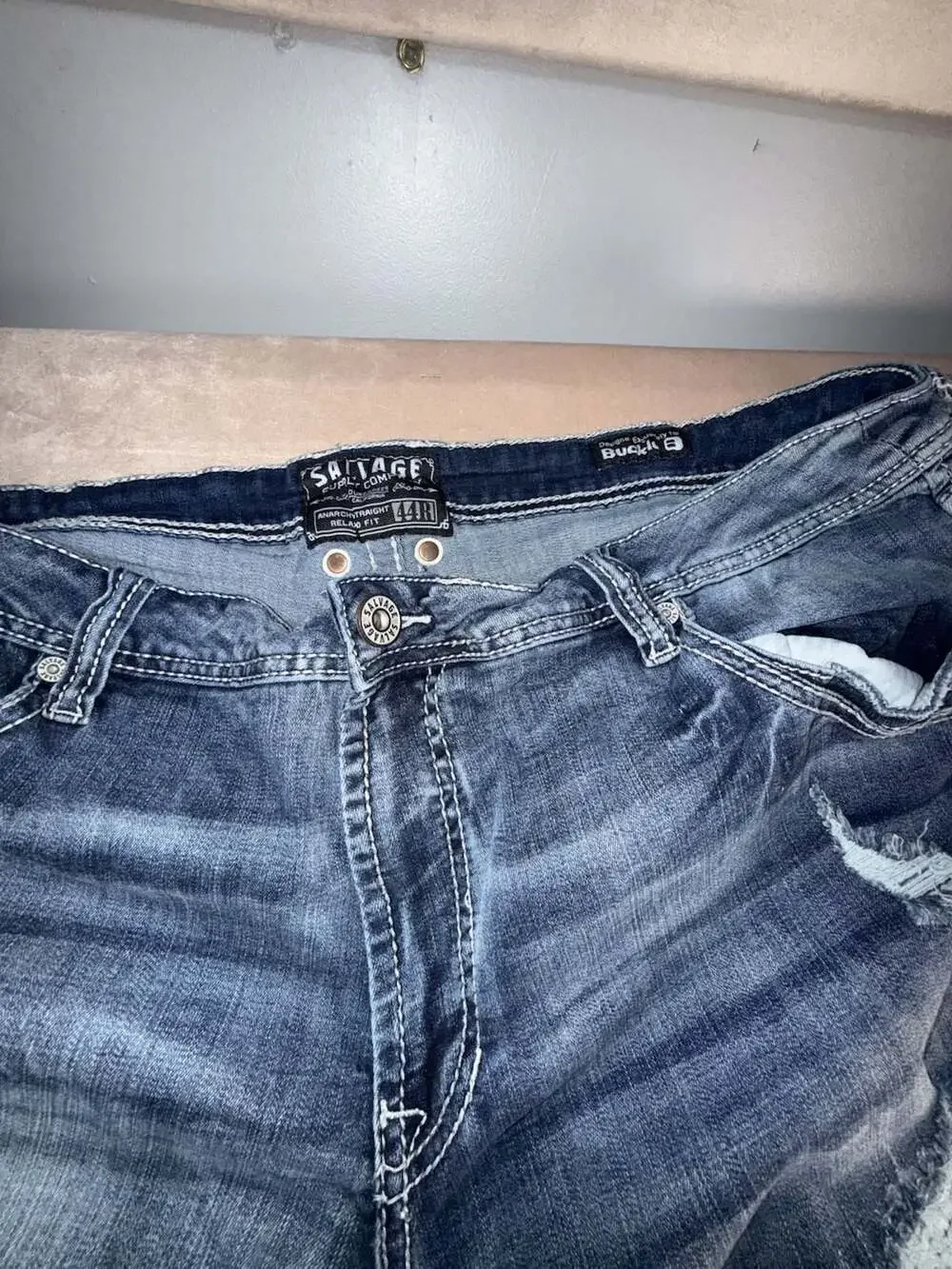 Salvage Supply Straight Relaxed Fit Distressed Jeans Size 44R (B1-2062)